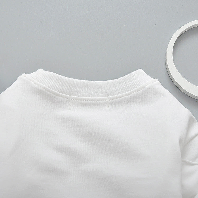 Girl's White Text Print Sweatshirt