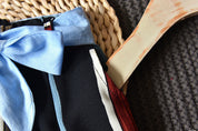 Girl's White & Blue Bow Top & Striped Palazzo Set