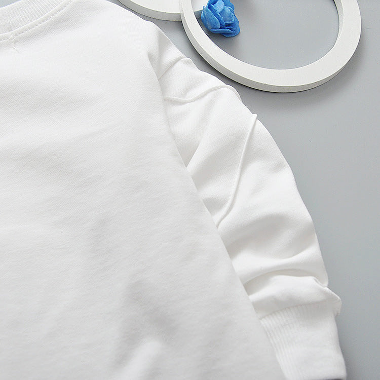 Girl's White Text Print Sweatshirt