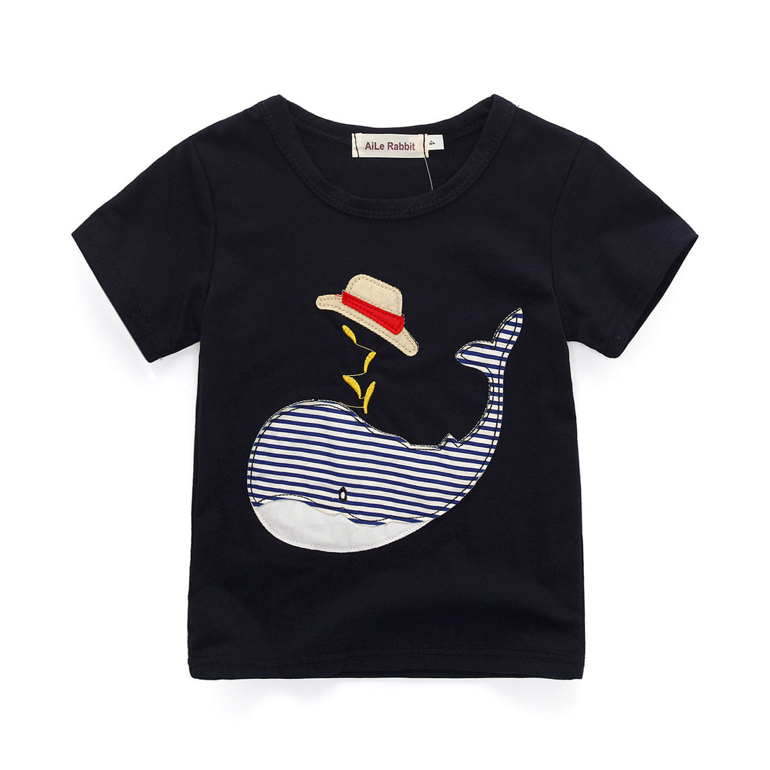 Navy Fish Print Half Sleeves T-Shirt  and Short Set