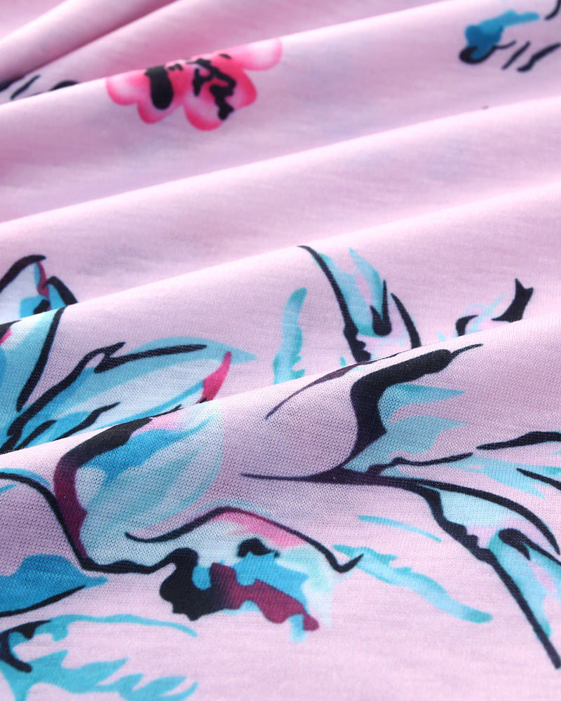 Girl's Pink Floral Long Dress