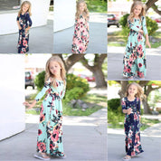 Girl's Pink Floral Long Dress