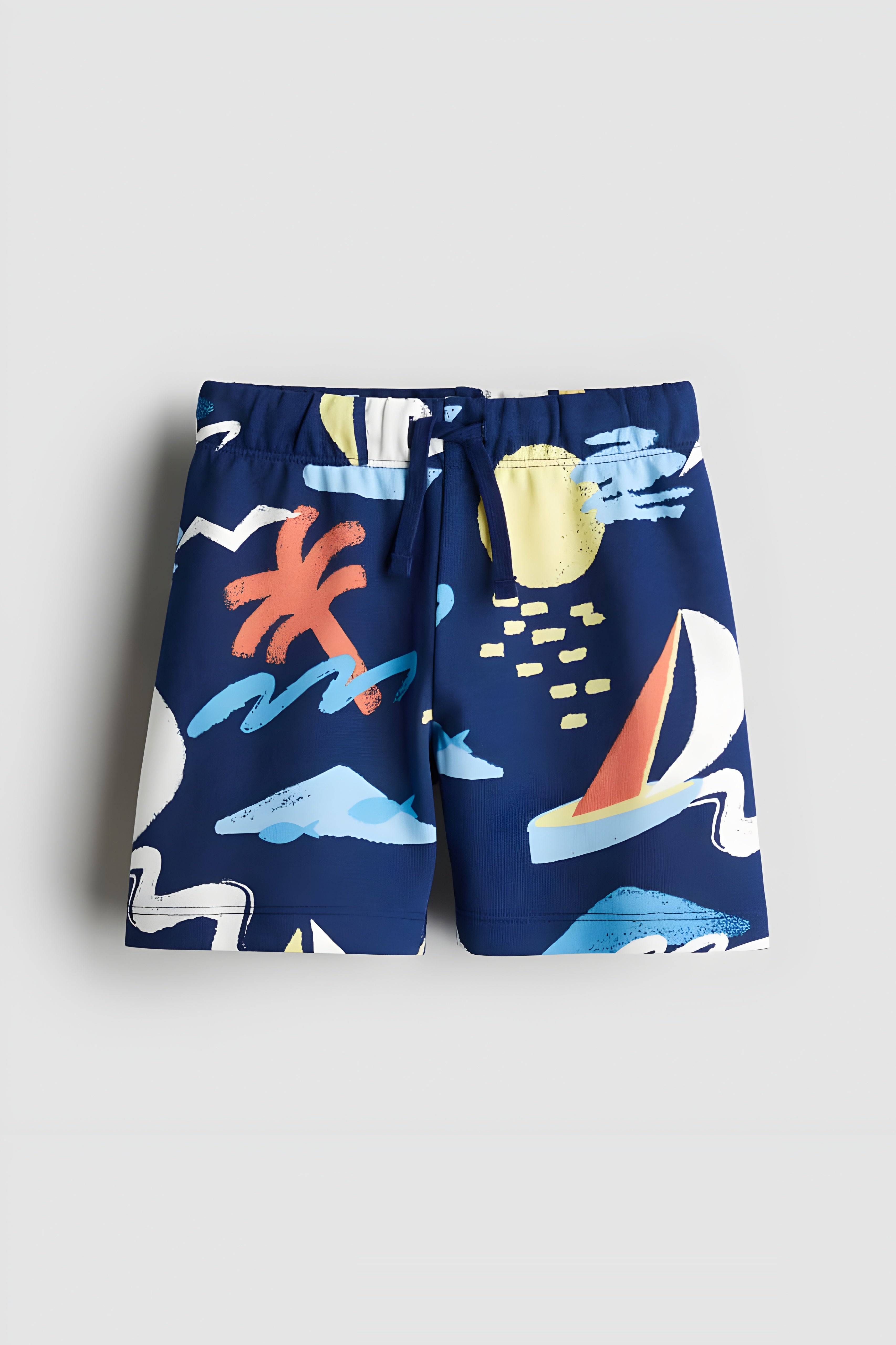 Boy's Cotton Beach Printed Shorts - Blue