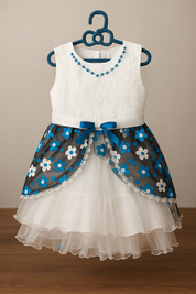 Girl's Sapphire Daisy Layered Party Dress