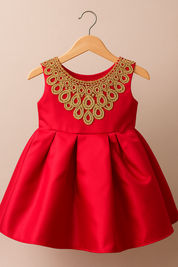 Girl's Royal Red Princess Dress