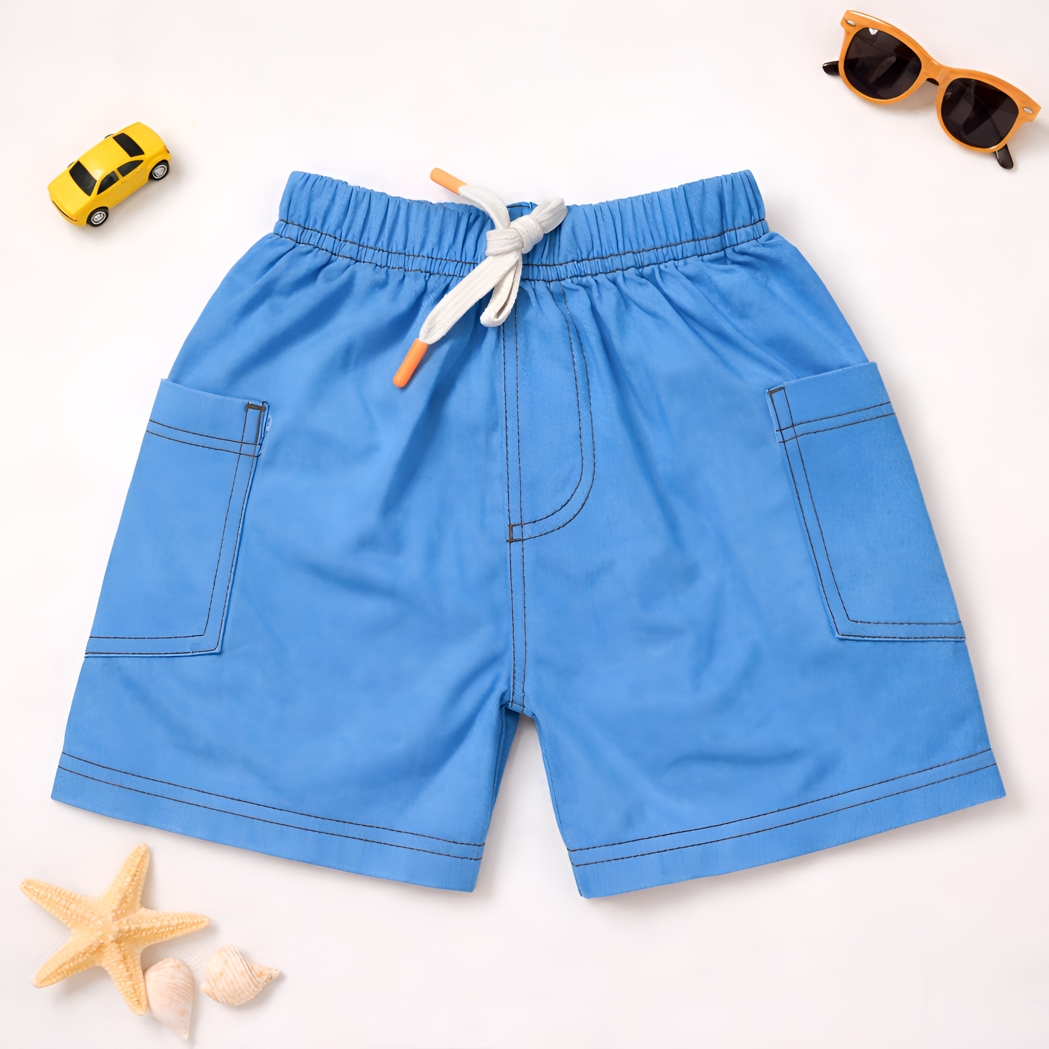 Googo Gaaga Boy's Cotton Shorts - Blue