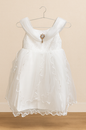Girl's White Crystal Elegance Dress