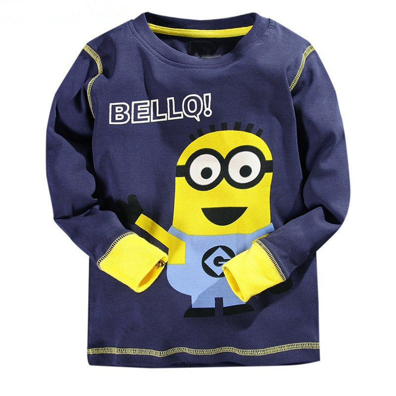 Trendy Blue Printed Minions T-shirt and Pant Set