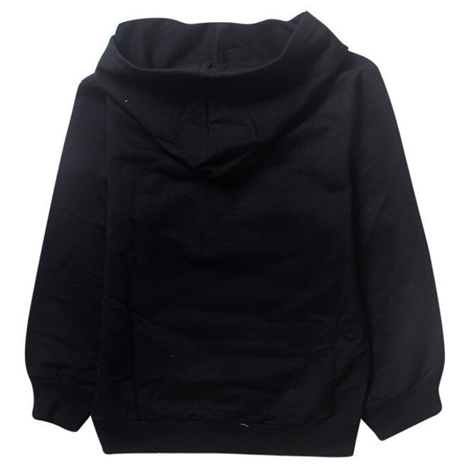 Boy's Black Cartoon Hoodie