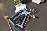Girl's White & Blue Bow Top & Striped Palazzo Set
