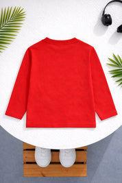 Boy's Chill Print Full-Sleeve T-Shirt - Red
