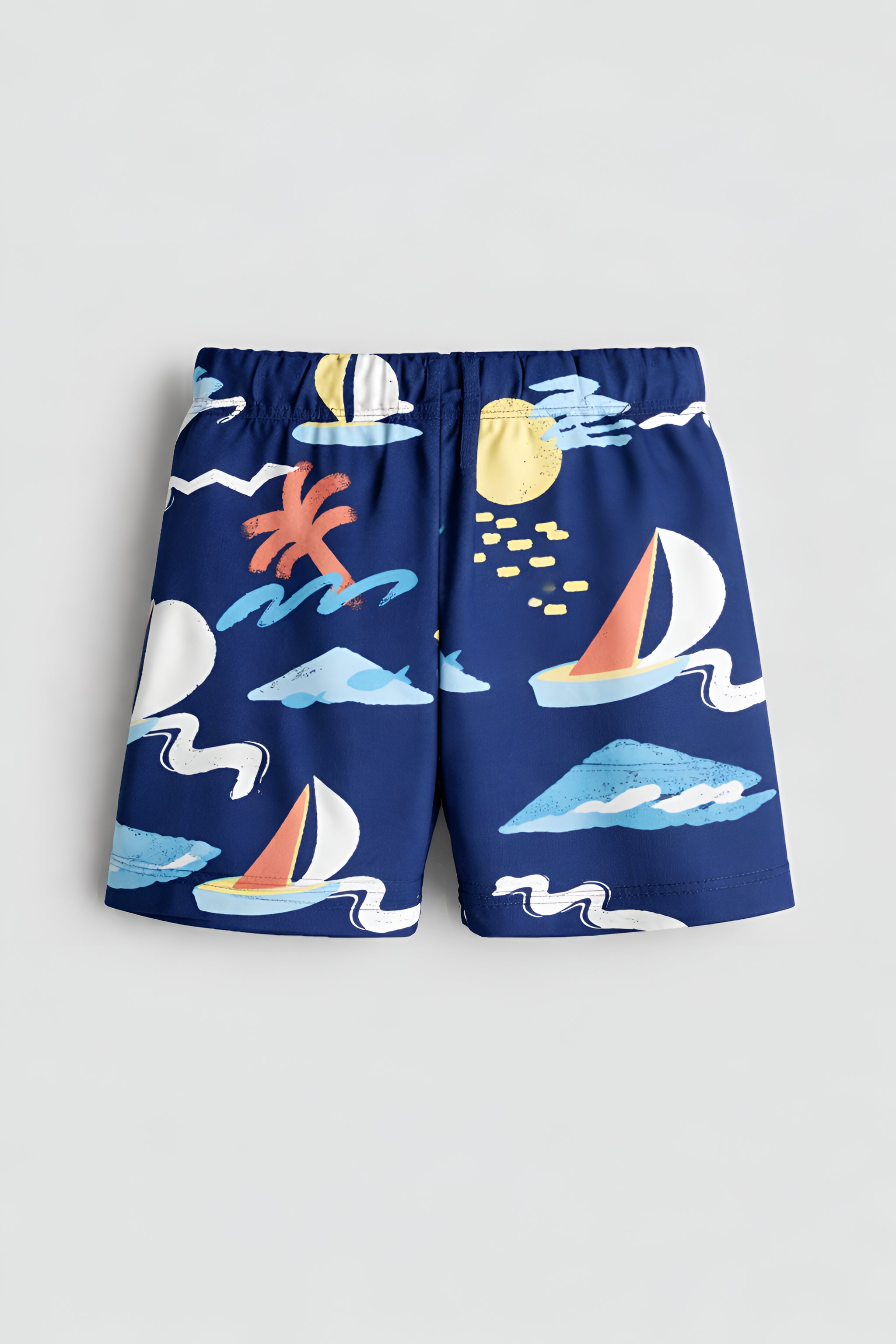 Boy's Cotton Beach Printed Shorts - Blue