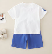 Boy's White NASA Print T-Shirt & Shorts Set