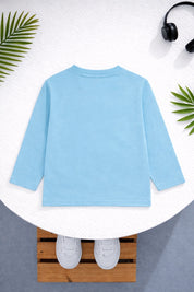Boy's Vibe Print Full-Sleeve T-Shirt - Blue