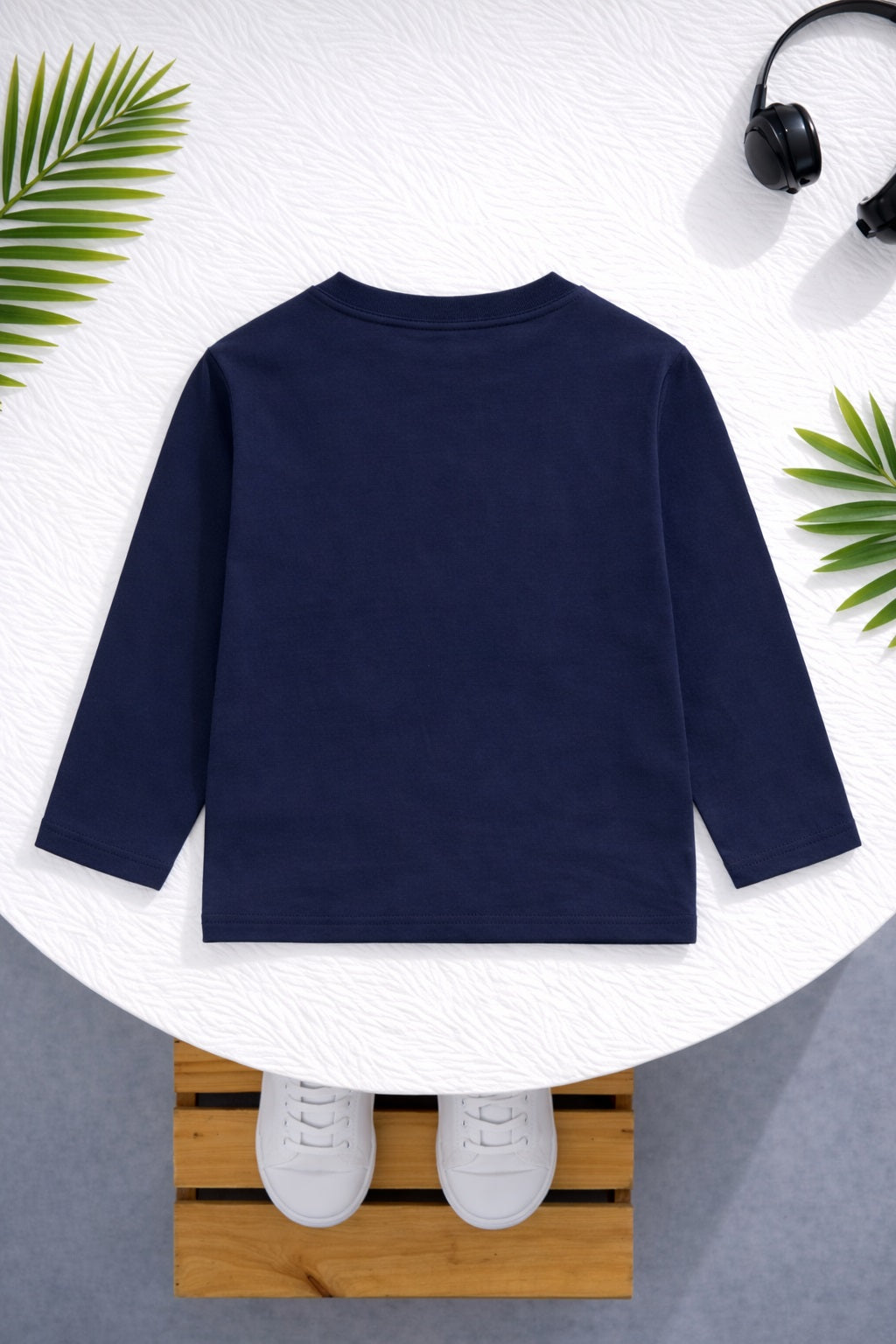 Boy's Whatsup Print Full-Sleeve T-Shirt - Navy