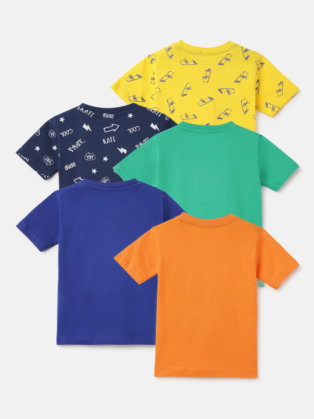 Boy's Cotton Printed Regular T-shirt For Toddalar Boy's Set of 5 Pcs. (TheCoolStay5Pack)