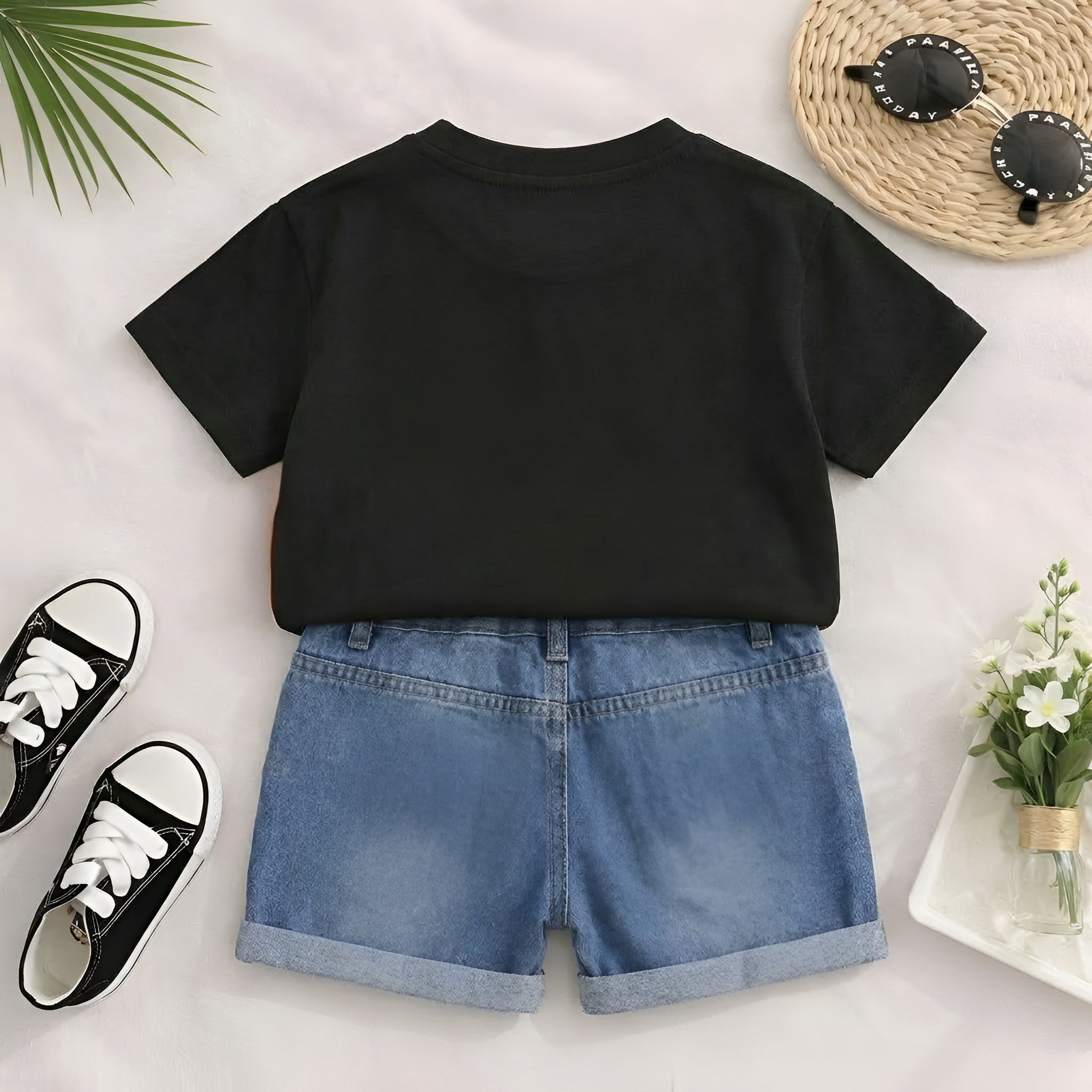 Googo Gaaga Boys Cotton EggDino Printed T-Shirt & Shorts Set - Black