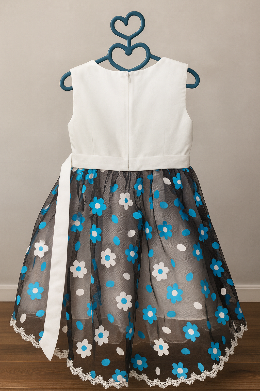 Girl's Sapphire Daisy Layered Party Dress