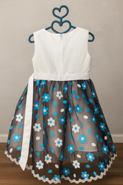 Girl's Sapphire Daisy Layered Party Dress