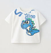 Boy's 2-Pack SuperDino Print T-Shirts - Black & White