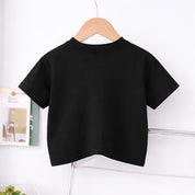 Boy's Bear Print Half-Sleeve T-Shirt - Black
