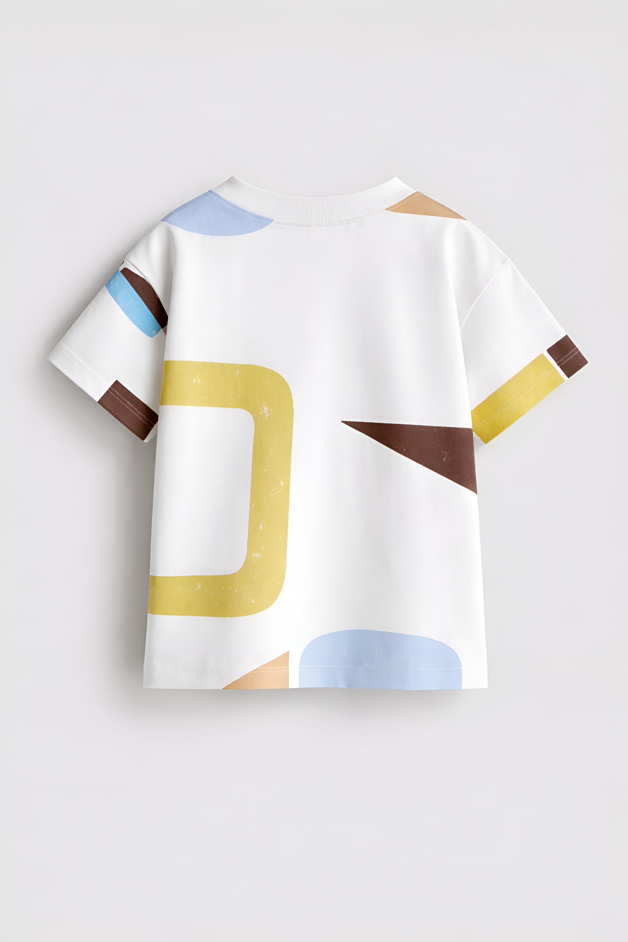 Boy's Shapes Print Half-Sleeve T-Shirt - White
