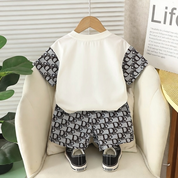 Boy's Cotton Print T-Shirt & Shorts Set