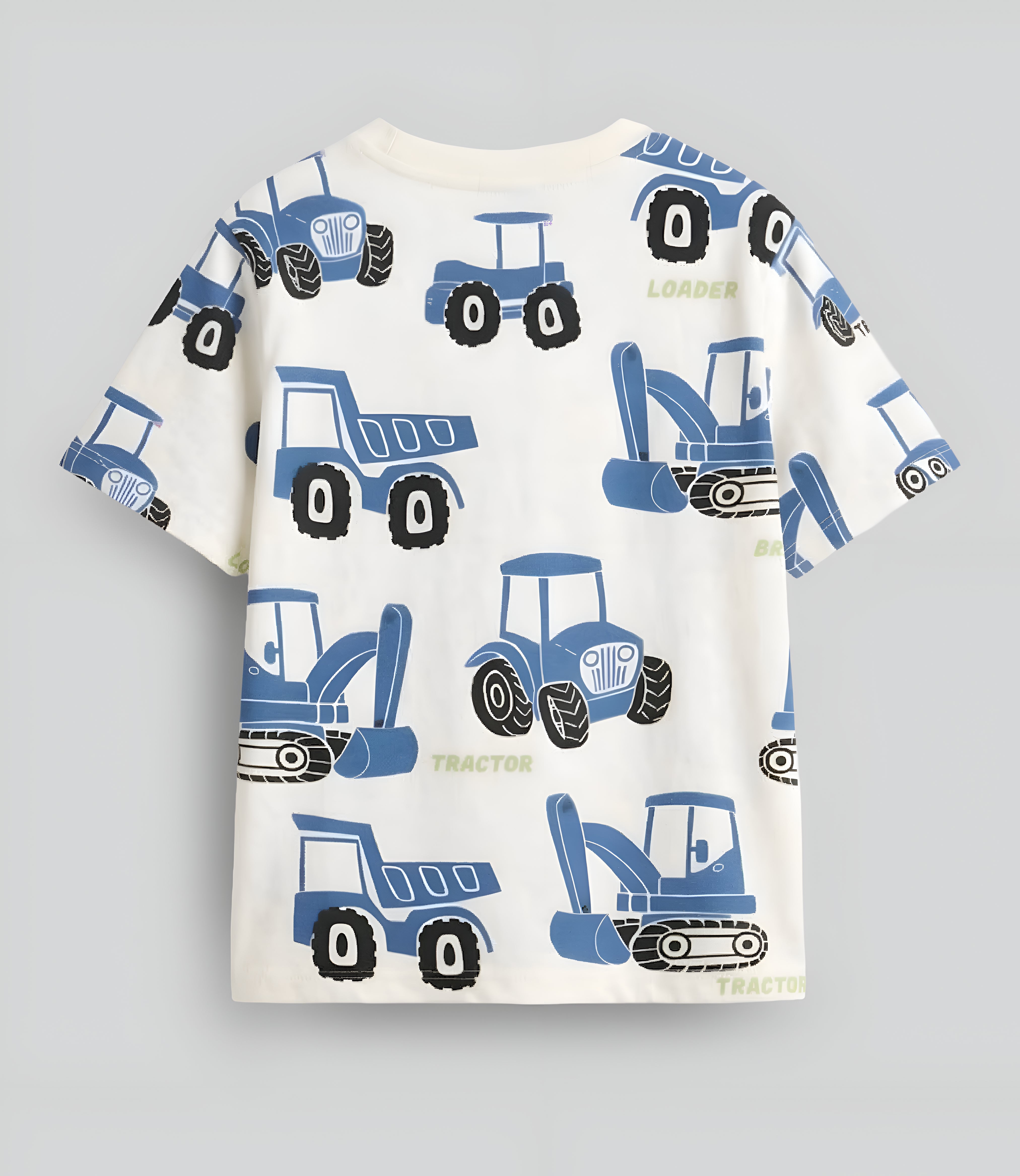 Boy's JCB Truck Print Half-Sleeve T-Shirt - White