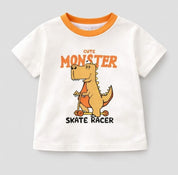 Boy's 2-Pack Super Dino and Monster Print T-Shirts - Black & White