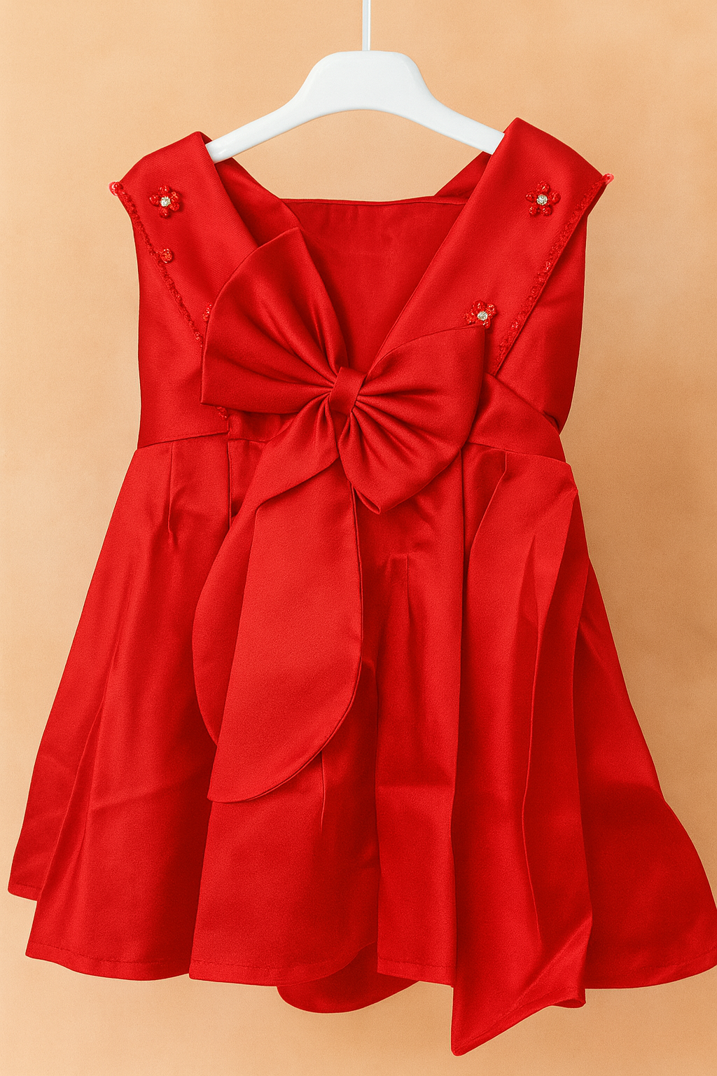 Girl's Red Royale Rosette Dress
