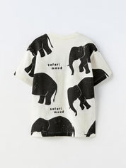 Boy's 2-Pack Train and Elephant Print T-Shirts