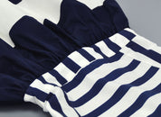 Girl's Blue & White Striped Dress