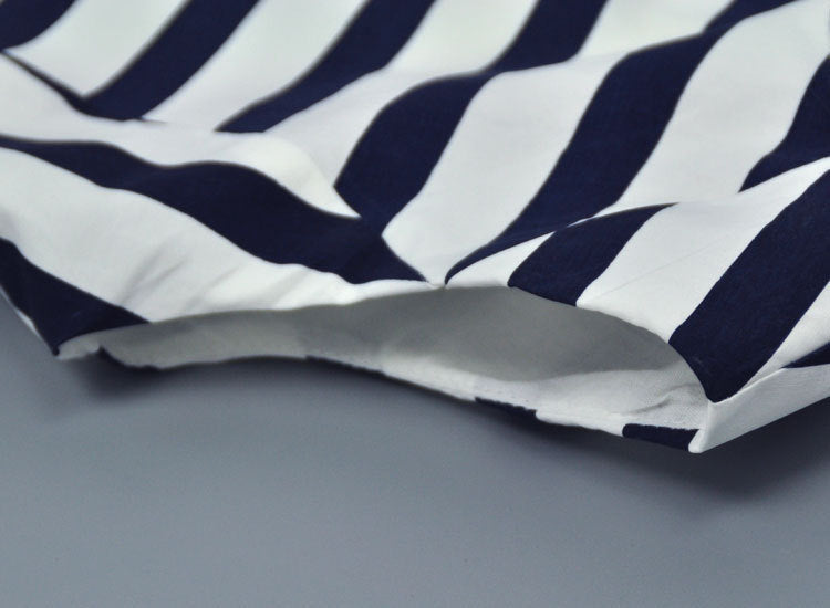 Girl's Blue & White Striped Dress