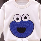 Googo Gaaga Kids White Monster 3D Appliqué Sweatshirt