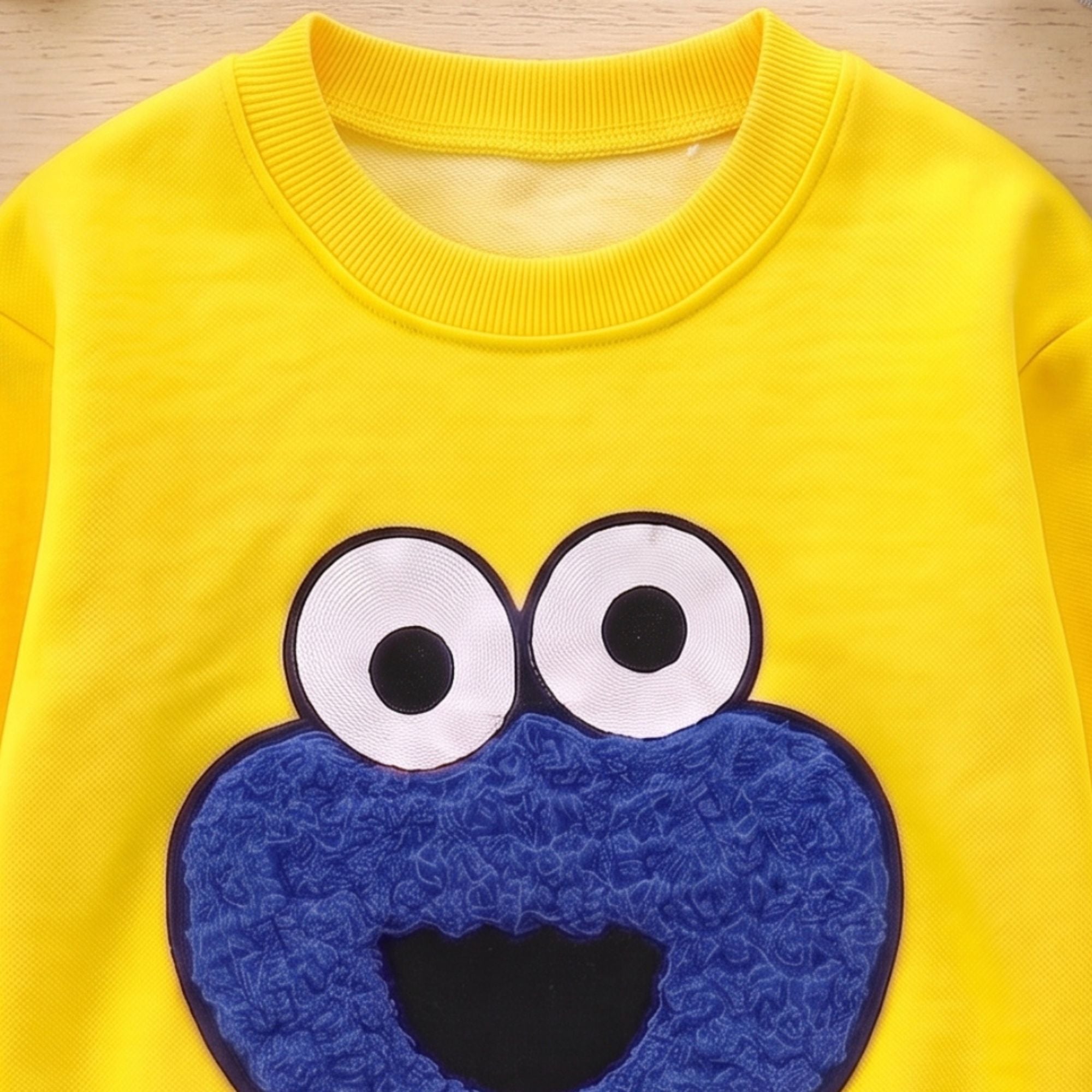 Googo Gaaga Kids Yellow Monster 3D Appliqué Sweatshirt