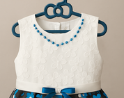 Girl's Sapphire Daisy Layered Party Dress