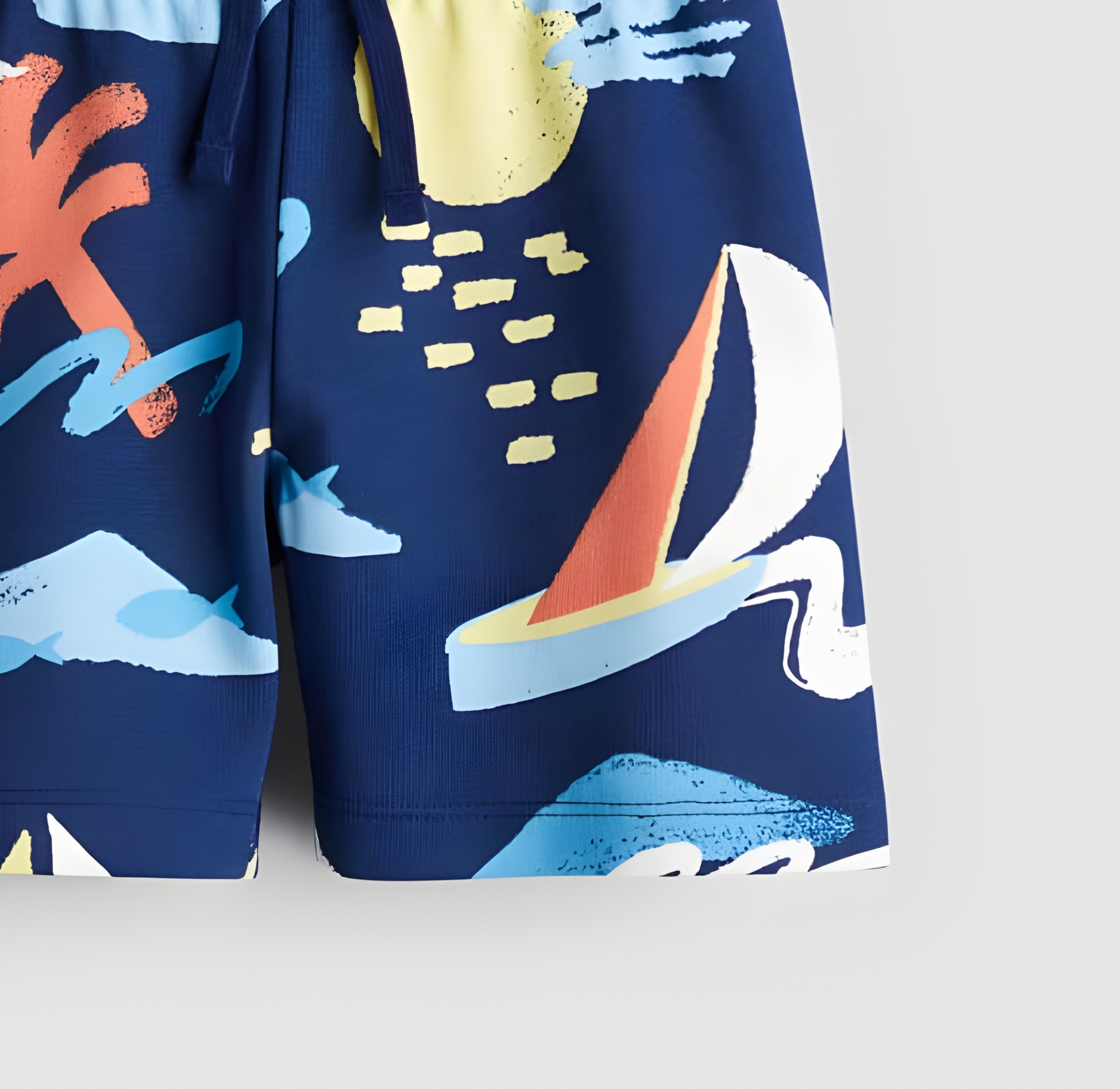 Boy's Cotton Beach Printed Shorts - Blue