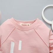 Girl's Pink Text Print Sweatshirt
