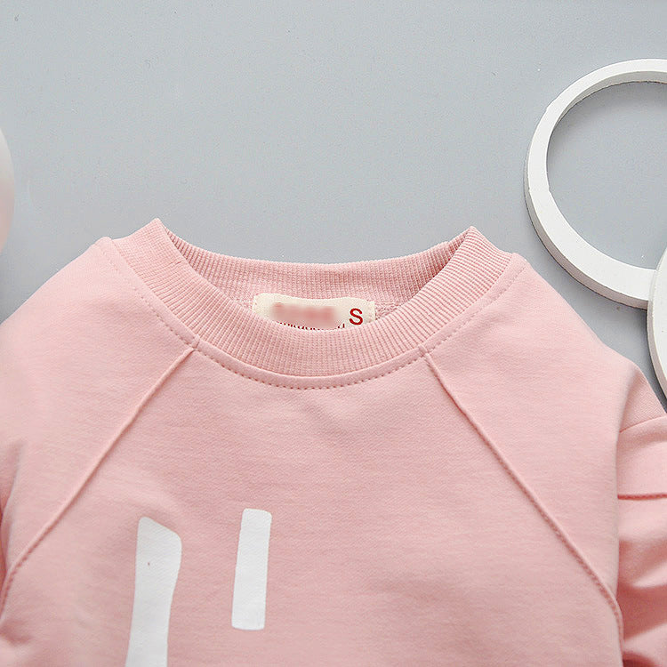 Girl's Pink Text Print Sweatshirt