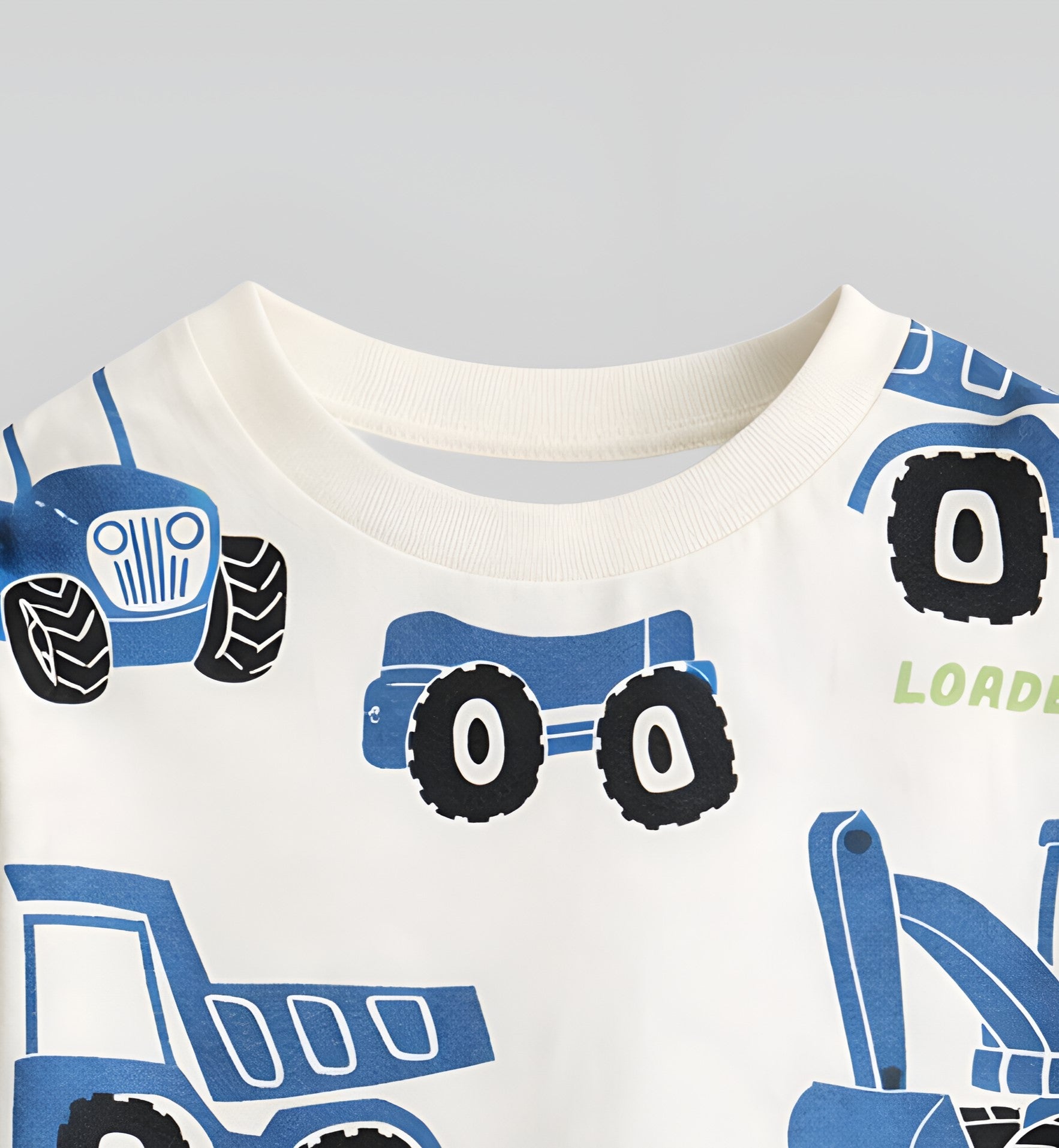 Boy's JCB Truck Print Half-Sleeve T-Shirt - White