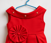 Girl's Red Royale Rosette Dress