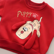 Boy's Red Puppy Print Sweatshirt & Joggers Set