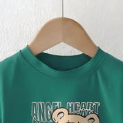 Boy's Bear Print Half-Sleeve T-Shirt - Green