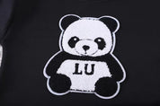 Boy's Black Panda Print Sweatshirt & Pants Set