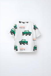 Boy's 2-Pack Elephant and Jeep Print T-Shirts - White