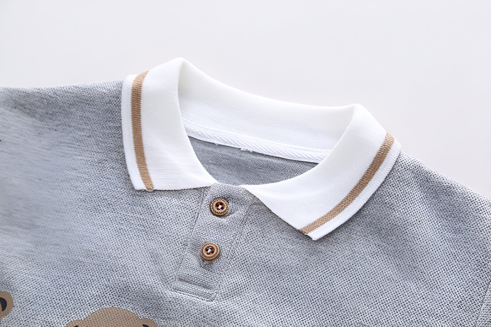 Boy's Grey Teddy Print Sweatshirt & Pants Set