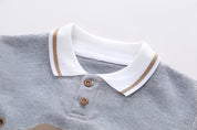 Boy's Grey Teddy Print Sweatshirt & Pants Set