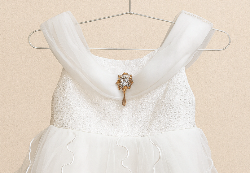 Girl's White Crystal Elegance Dress