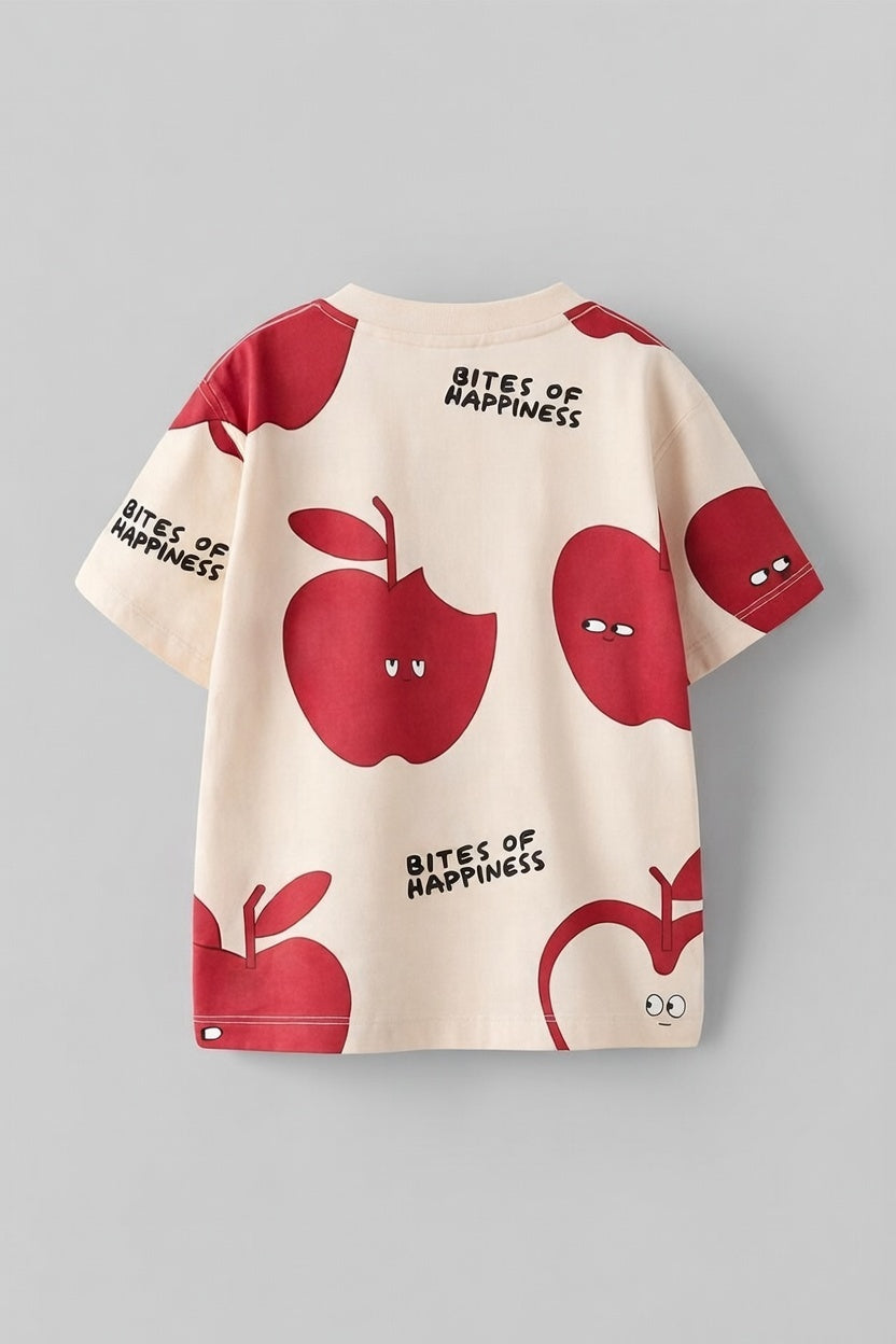 Boy's 2-Pack Apple & Train Print T-Shirts