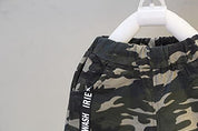 Boy's Black Camouflage T-Shirt & Shorts Set